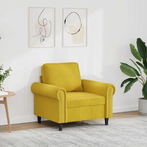 Sárga bársony kanapéfotel 60 cm