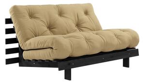 Mustársárga kinyitható kanapé 140 cm Roots Black Night – Karup Design