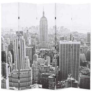 Fekete-fehér New York mintás paraván 200 x 170 cm