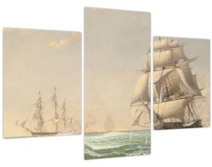 Kép - Fitz Henry Lane, The United States Frigate President Engaging the British Squadron, reprodukciók (90x60 cm)