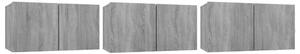 3 db sonoma tölgy színű fa függő TV-szekrény 60 x 30 x 30 cm