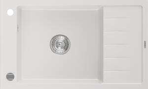 Mexen Elias - gránit mosogató 79,5x48,0cm, 1 kamrás, fehér, 6511791005-20
