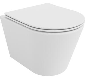 Mexen Rico WC csésze perem nélküli, lassan záródó slim ülőkével, duroplast, fehér matt - 30724001