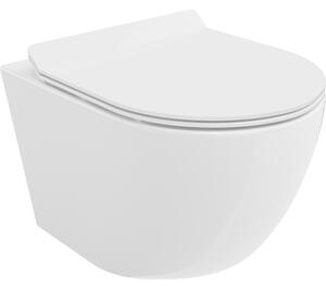 Mexen LENA Perem nélküli, falra akasztható wc csésze lassan süllyedő ülőkés SLIM, 48 x 36 cm, fehér, 30224000
