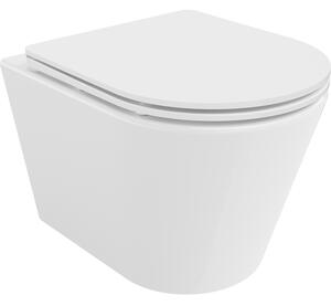 Mexen Rico Rimless WC csésze lassú leereszkedésű slim, duroplaszt, fényes fehér - 30720300