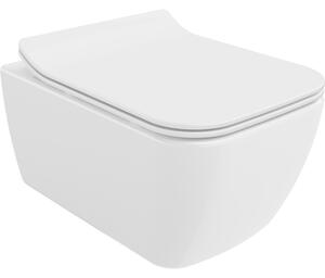 Mexen Stella Rimless WC csésze lassú záródású slim duroplast üléssel, fényes fehér - 30680800