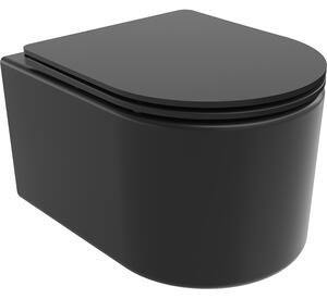 Mexen Sofia Rimless WC csésze lassan csukódó, vékony fedéllel, duroplast, fekete matt - 30541085