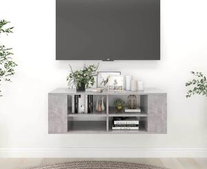 Betonszürke szerelt fa falra szerelhető TV-szekrény 102x35x35cm