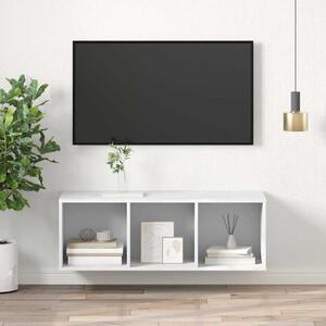 Fehér szerelt fa falra szerelhető TV-szekrény 37 x 37 x 107 cm