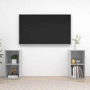 2 db betonszürke szerelt fa TV-szekrény 72 x 35 x 36,5 cm