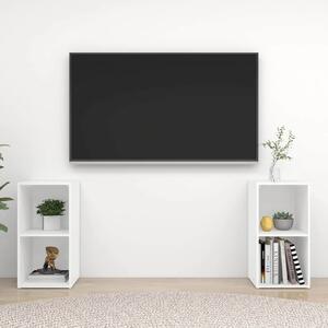 2 db fehér szerelt fa TV-szekrény 72 x 35 x 36,5 cm