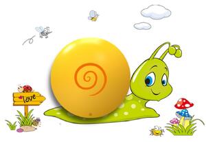 Milagro Snail fali LED gyereklámpa, matricával, sárga-zöld