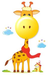 Milagro Giraffe fali LED gyereklámpa, matricával, sárga-színes