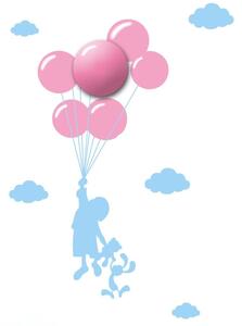 Milagro Balloons fali LED gyereklámpa, matricával, rózsaszín