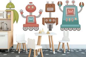 Öntapadó tapéta robot család