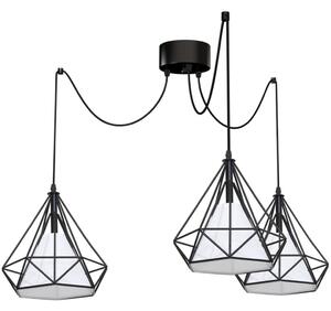 Milagro Triangolo függesztett lámpa, fekete-fehér, 80x80x120 cm, 3xE27 foglalattal