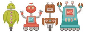 Öntapadó tapéta robot család