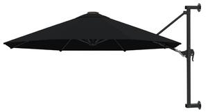 VidaXL fekete falra szerelhető napernyő fémrúddal 300 cm