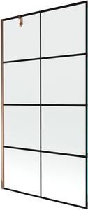 Mexen Next Kádparaván 1 részes 100 x 150 cm, fekete wzór, rózsa arany - 895-100-000-00-77-60 Kádparaván