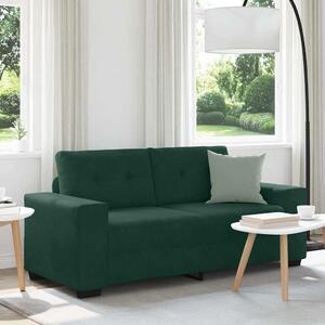 Sötétzöld bársony loveseat kanapé 180x77x82 cm