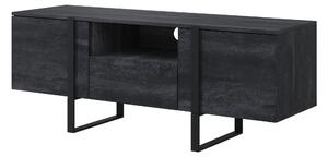 Verica 150 cm-es TV-szekrény nyitott polccal - szénfekete / fekete lábak