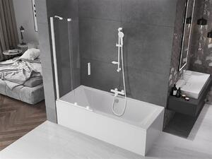 Mexen Velar Kádparaván 2 részes csúszó 80 x 150 cm, átlátszó nano, fehér - 896-080-000-01-20 Kádparaván