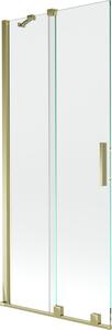 Mexen Velar Kádparaván 2 részes csúszó 80 x 150 cm, átlátszó nano, arany - 896-080-000-01-50 Kádparaván
