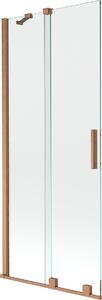 Mexen Velar Kádparaván 2 részes csúszó 85 x 150 cm, átlátszó nano, réz csiszolt- 896-085-000-01-65 Kádparaván