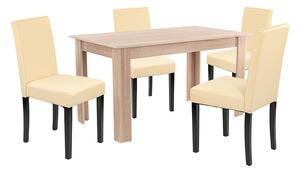 Leon 4+1 étkező garnitúra sonoma tölgy-bézs