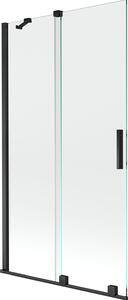 Mexen Velar 2-paneles toló fürdőkád paraván 100 x 150 cm, átlátszó, fekete - 896-100-000-01-70