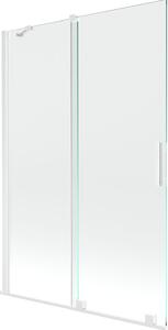 Mexen Velar Kádparaván 2 részes csúszó 120 x 150 cm, átlátszó nano, fehér - 896-120-000-01-20 Kádparaván