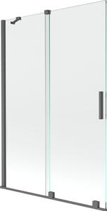 Mexen Velar Kádparaván 2 részes csúszó 120 x 150 cm, átlátszó nano, gun gray s csiszolt- 896-120-000-01-66 Kádparaván