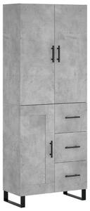 Betonszürke szerelt fa magasszekrény 69,5 x 34 x 180 cm