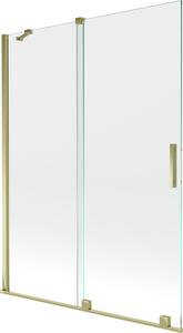 Mexen Velar Kádparaván 2 részes csúszó 130 x 150 cm, átlátszó nano, arany - 896-130-000-01-50 Kádparaván