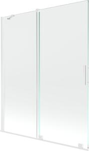 Mexen Velar Kádparaván 2 részes csúszó 140 x 150 cm, átlátszó nano, fehér - 896-140-000-01-20 Kádparaván