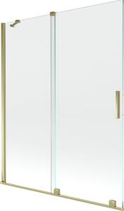 Mexen Velar Kádparaván 2 részes csúszó 140 x 150 cm, átlátszó nano, arany - 896-140-000-01-50 Kádparaván