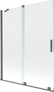 Mexen Velar Kádparaván 2 részes csúszó 140 x 150 cm, átlátszó nano, gun gray s csiszolt- 896-140-000-01-66 Kádparaván