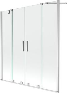 Mexen Velar Duo Kádparaván 2 részes csúszó 140 x 150 cm, átlátszó nano, króm - 896-140-000-02-01 Kádparaván
