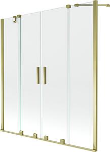 Mexen Velar Duo Kádparaván 2 részes csúszó 150 x 150 cm, átlátszó nano, arany - 896-150-000-02-50 Kádparaván