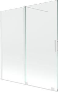 Mexen Velar Kádparaván 2 részes csúszó 150 x 150 cm, átlátszó nano, fehér - 896-150-000-01-20 Kádparaván