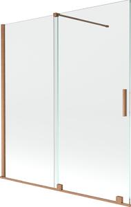 Mexen Velar Kádparaván 2 részes csúszó 150 x 150 cm, átlátszó nano, réz csiszolt- 896-150-000-01-65 Kádparaván