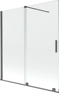 Mexen Velar Kádparaván 2 részes csúszó 150 x 150 cm, átlátszó nano, gun gray s csiszolt- 896-150-000-01-66 Kádparaván