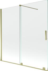 Mexen Velar Kádparaván 2 részes csúszó 160 x 150 cm, átlátszó nano, arany - 896-160-000-01-50 Kádparaván