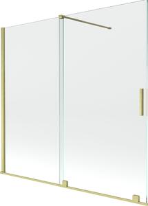 Mexen Velar Kádparaván 2 részes csúszó 160 x 150 cm, átlátszó nano, arany s csiszolt- 896-160-000-01-55 Kádparaván