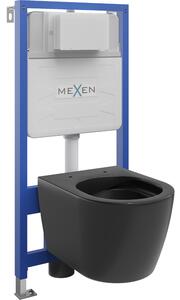 Mexen beépíthető Felix Slim WC váz WC csészével Carmen, Fekete matt - 6103388XX85