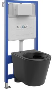 Mexen beépíthető Felix Slim WC váz WC csészével Rico, Fekete matt - 6103372XX85