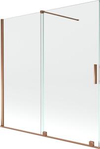 Mexen Velar Kádparaván 2 részes csúszó 160 x 150 cm, átlátszó nano, rózsa arany - 896-160-000-01-60 Kádparaván