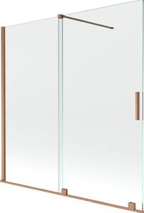 Mexen Velar Kádparaván 2 részes csúszó 160 x 150 cm, átlátszó nano, réz csiszolt- 896-160-000-01-65 Kádparaván