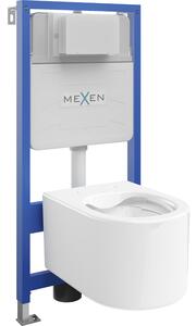 Mexen süllyesztett WC készlet, Fenix Slim keret WC csészével Sofia, fényes fehér - 6103354XX00