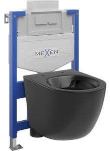 Mexen beépíthető Felix XS-U WC váz WC csészével Lena, Fekete matt - 6853322XX85